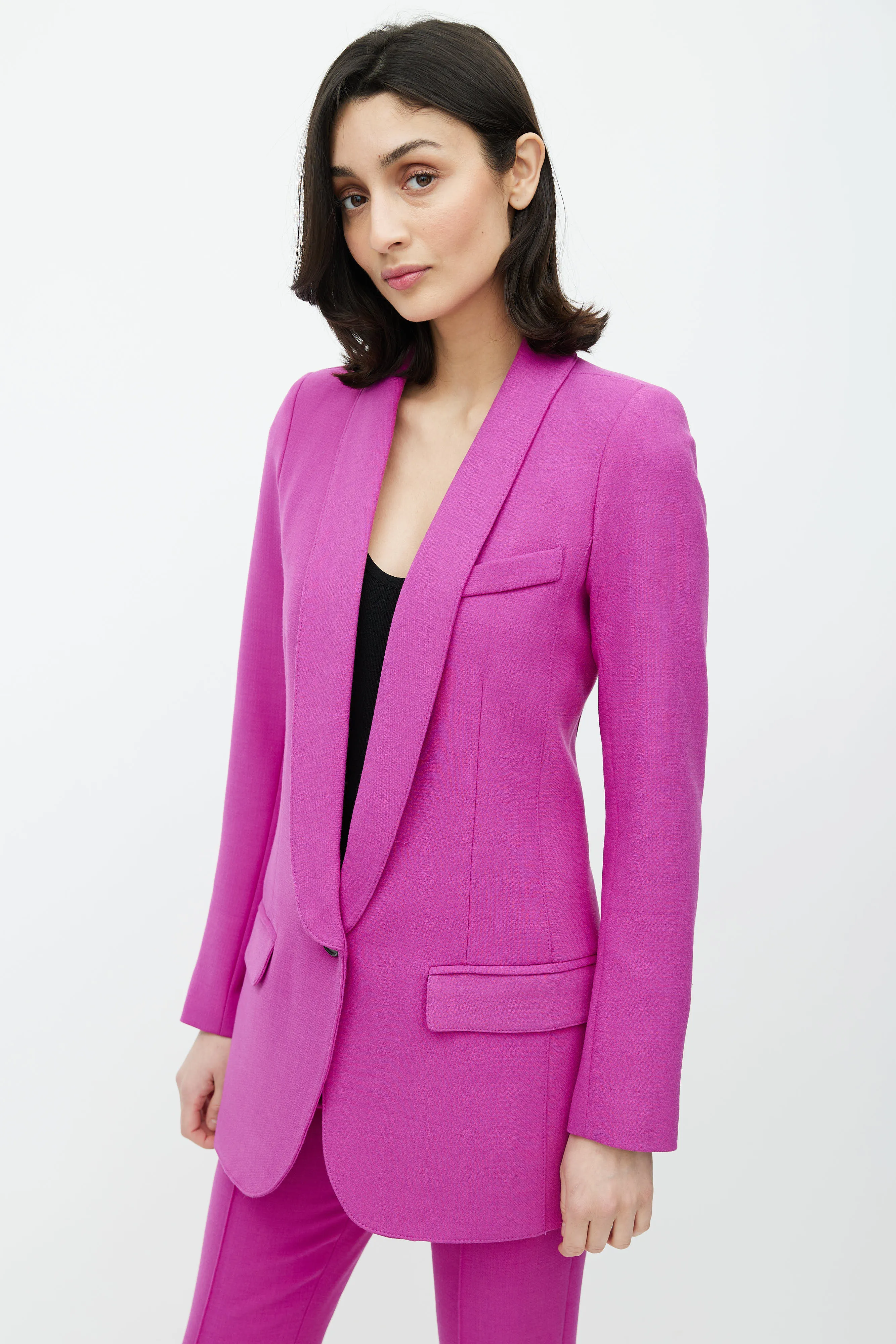 Purple Wool Blend Two Piece Suit