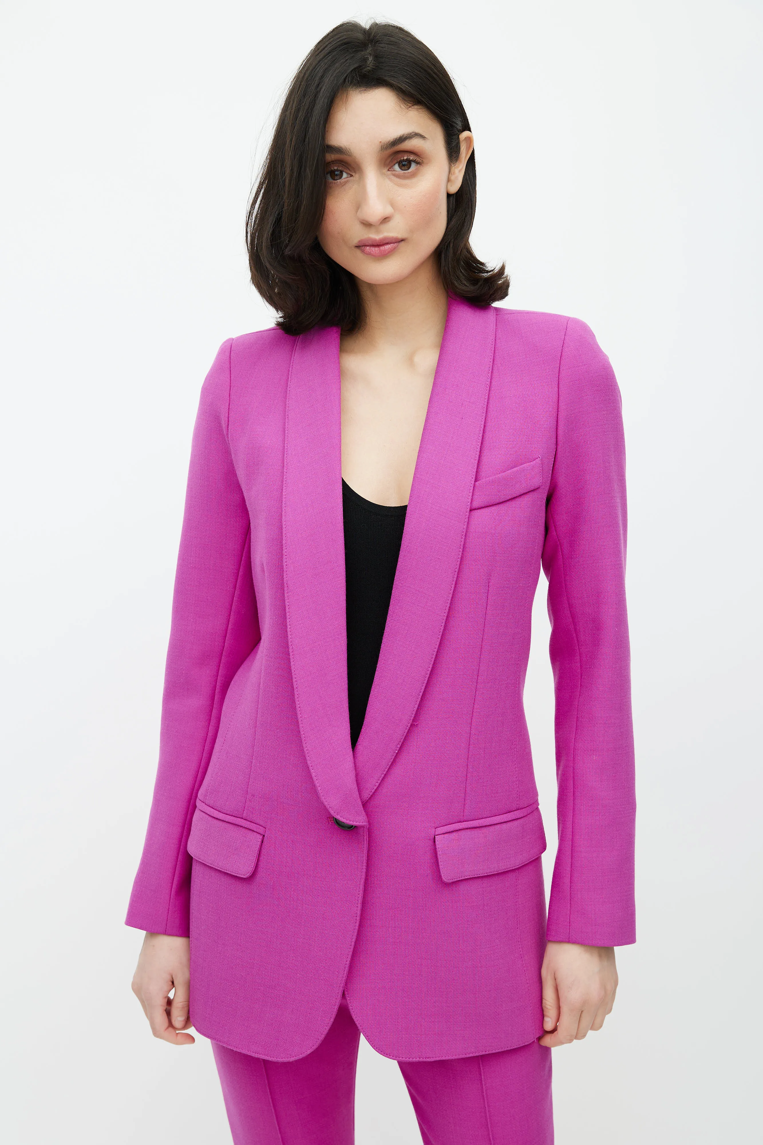 Purple Wool Blend Two Piece Suit