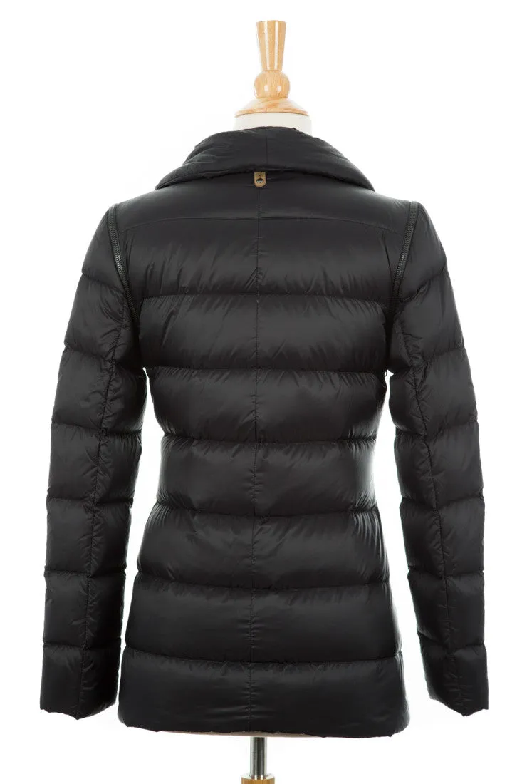 Qeren Convertible Puffer Jacket With  Leather Trim