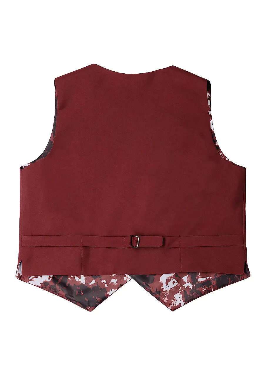 "Mason" Kids Burgundy Suit (5-Piece Set)