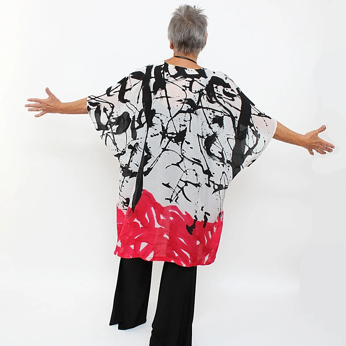 Red & Black Splatter Kimono