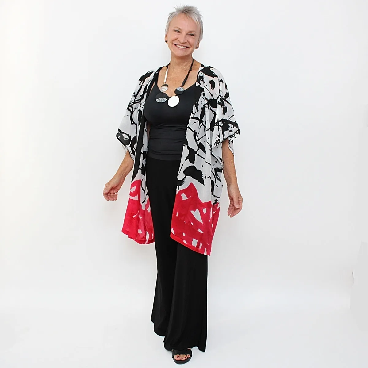 Red & Black Splatter Kimono