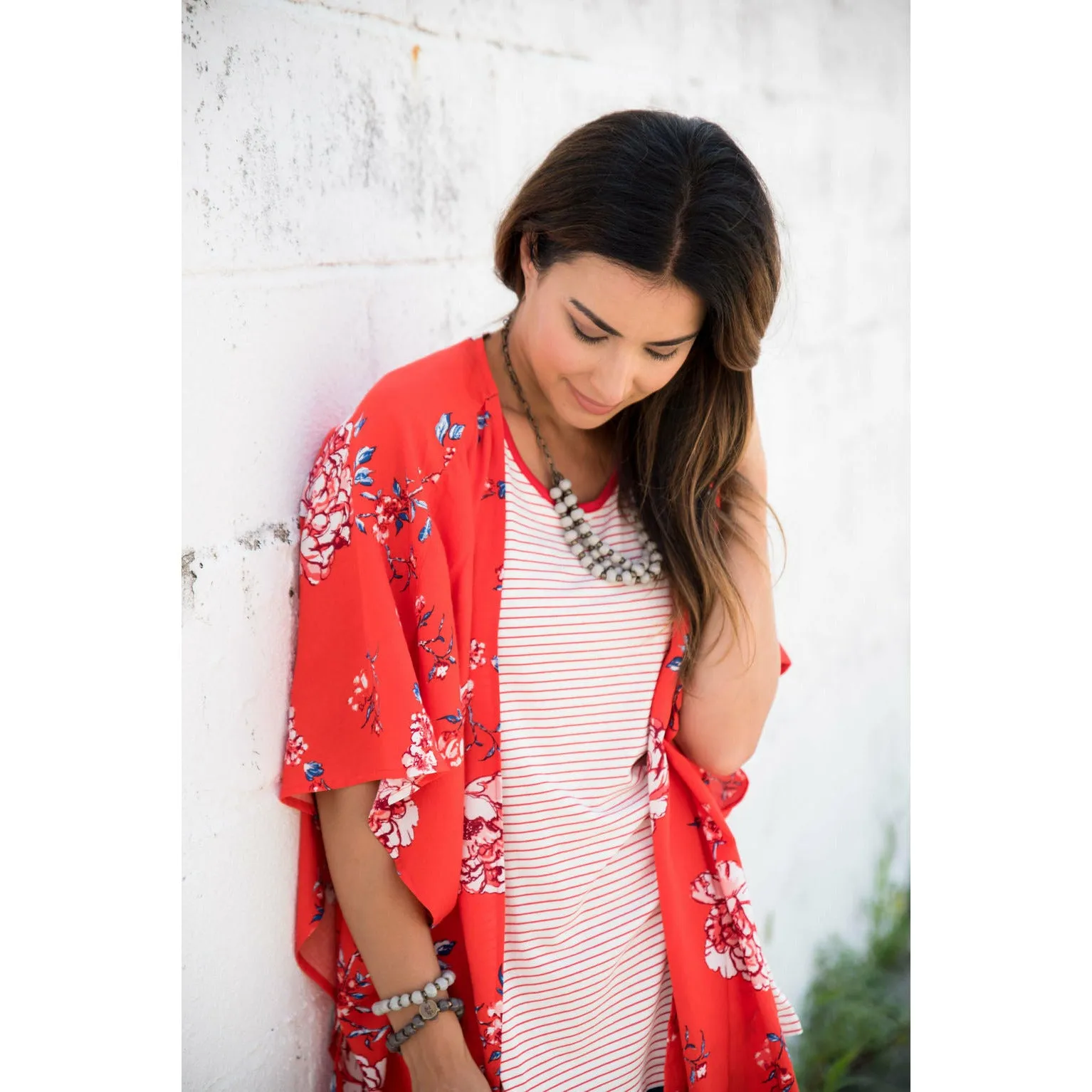 Red Floral Kimono