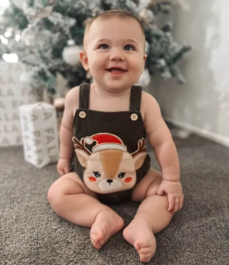 Reindeer Corduroy Romper