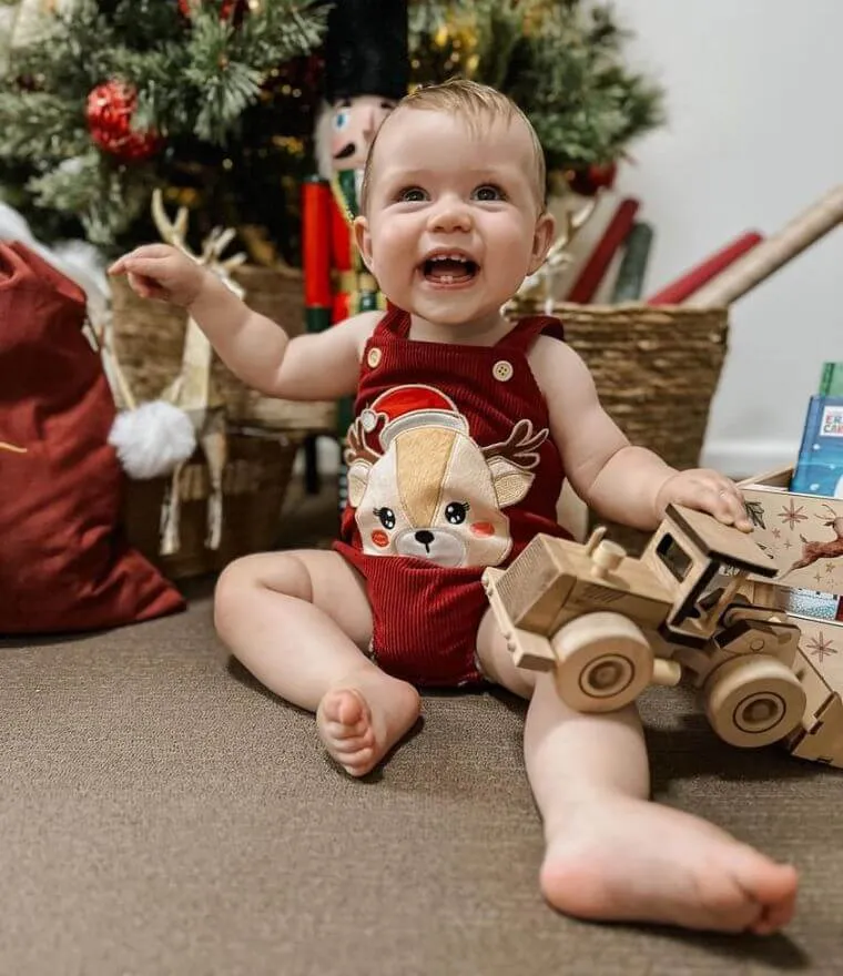 Reindeer Corduroy Romper