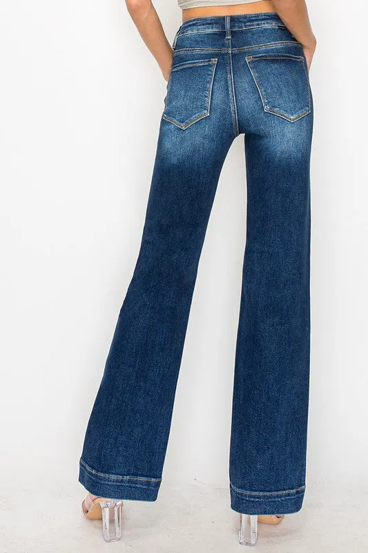 Risen High Rise Straight Jeans