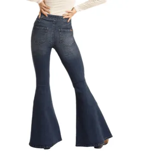 Rock & Roll Cowgirl Junior's High Rise Extra Stretch Bell Bottom Jeans WPB3508