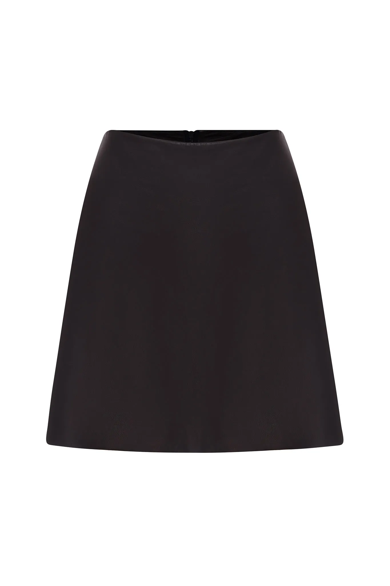 Rockefeller A-line Leather Skirt Dark Marine Leather