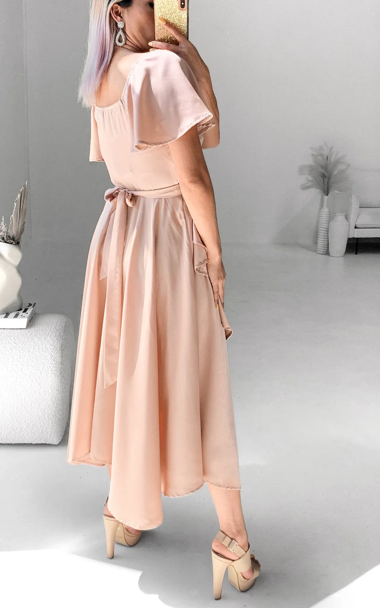 Rossetti Wrap Maxi Dress - Rose Gold