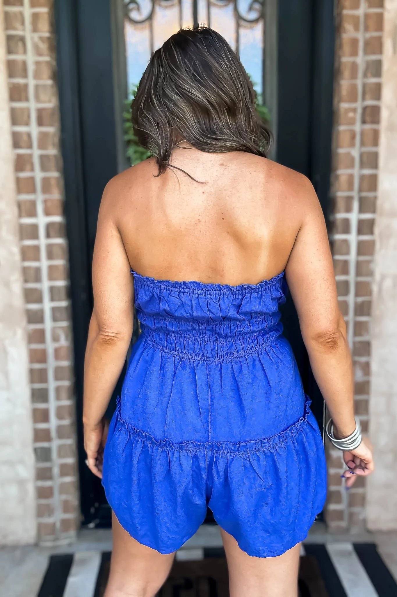 Royal Blue Flare Tube Romper