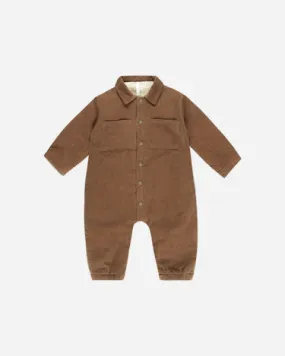 Rylee   Cru Cord Baby Jumpsuit, Saddle