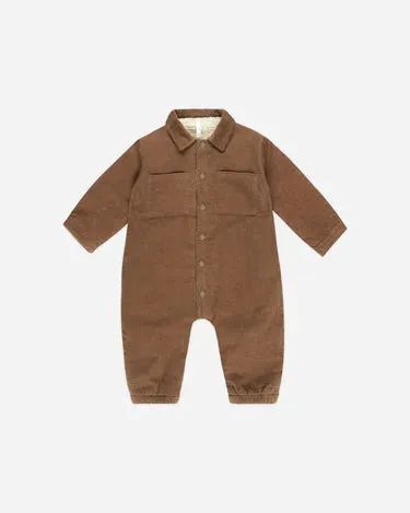 Rylee   Cru Cord Baby Jumpsuit, Saddle