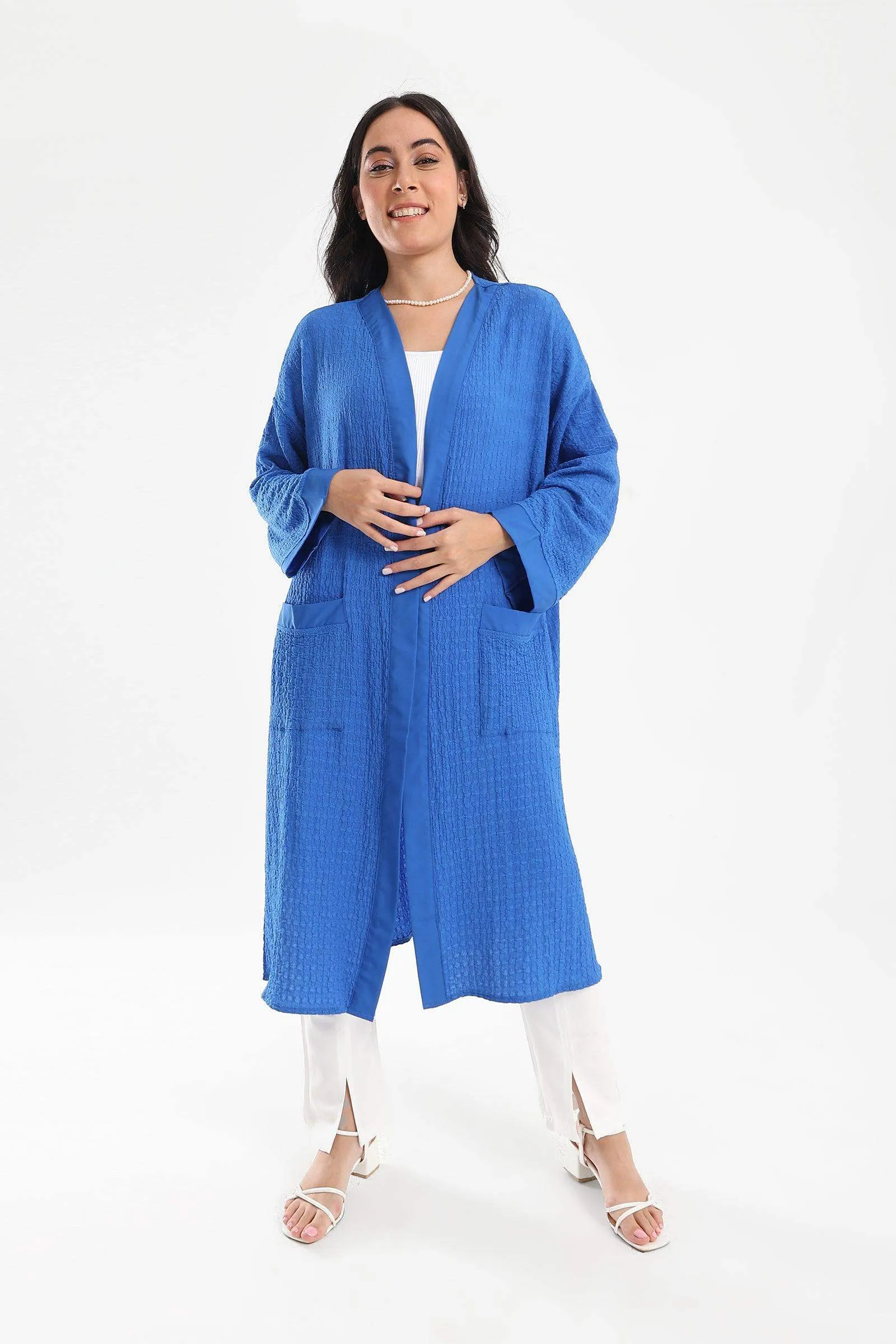 Self Pattern Open Front Kimono