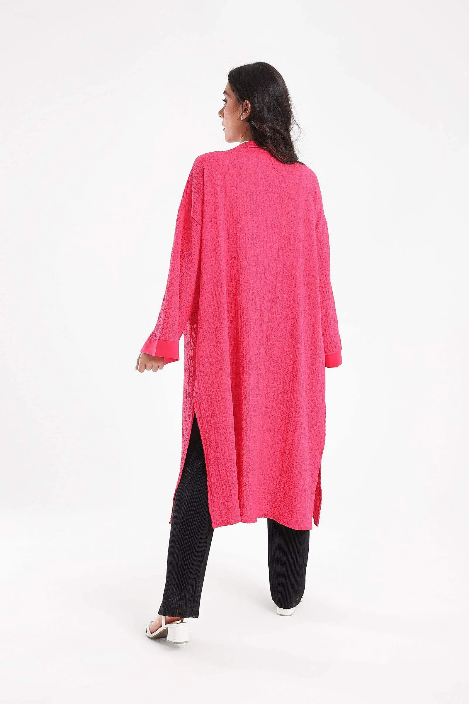 Self Pattern Open Front Kimono