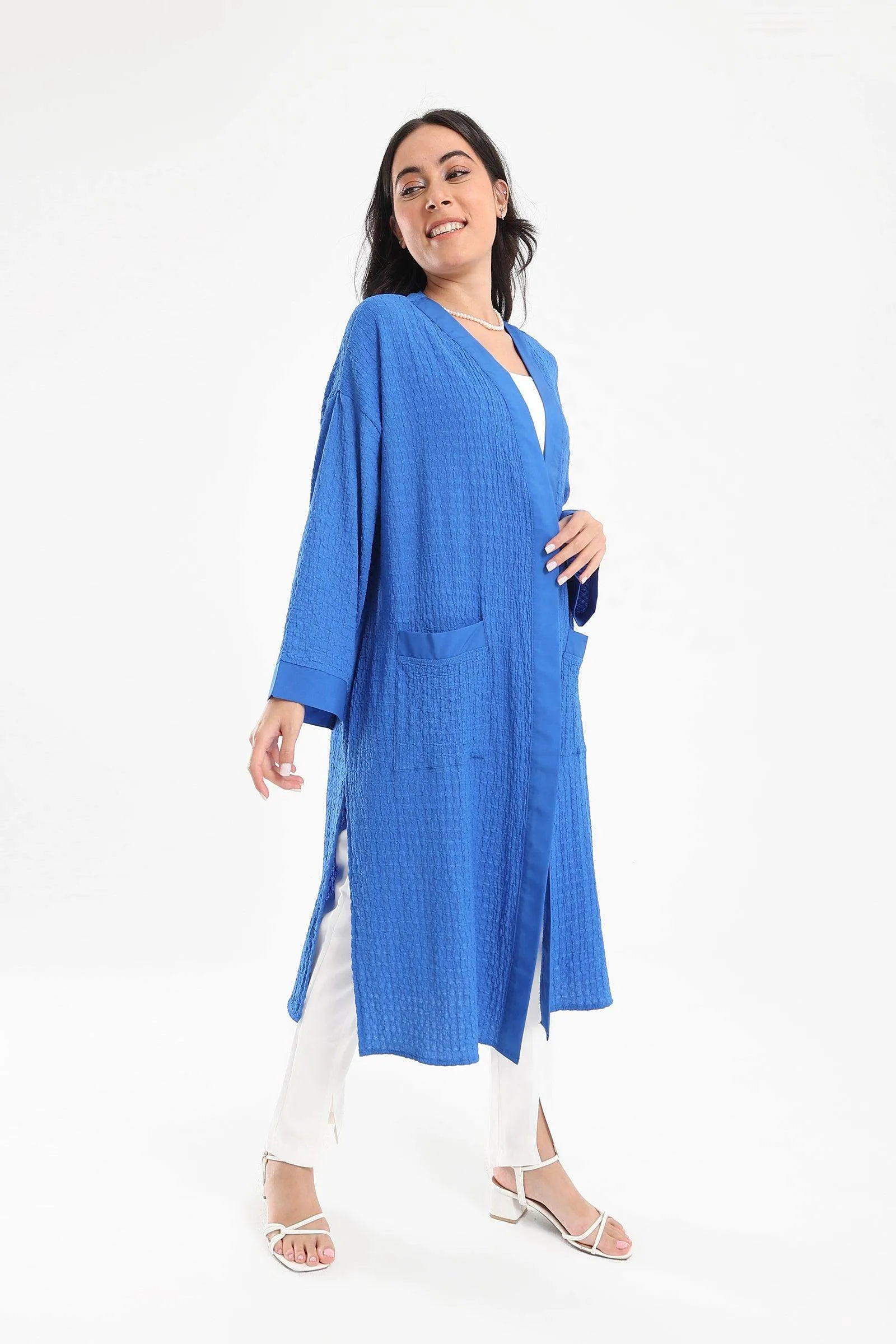 Self Pattern Open Front Kimono