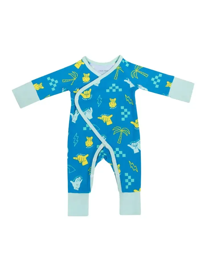 Shaka Code Bamboo Newborn Kimono Coverall