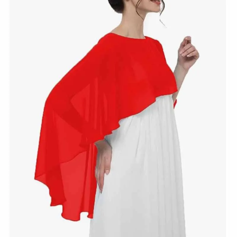 Sheer Shawls Chiffon Capes Wraps For Evening Dresses Soft Wedding Cover Up