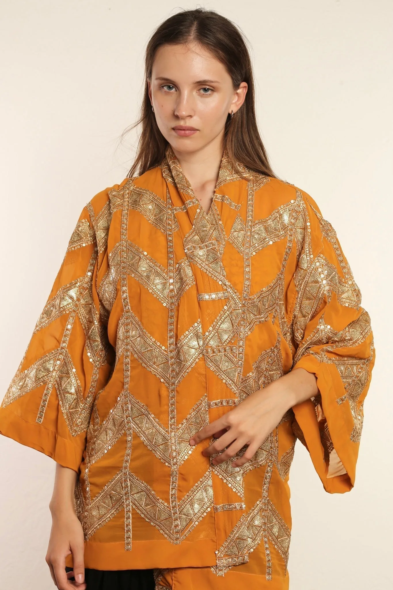 SHORT GOLDEN KIMONO GRETA