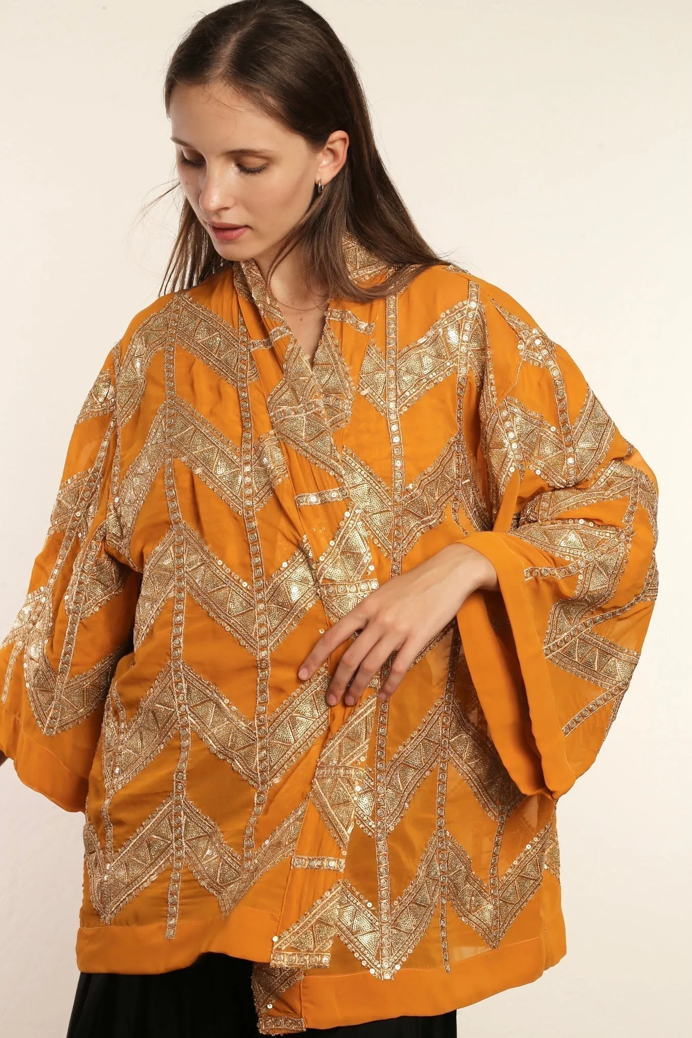 SHORT GOLDEN KIMONO GRETA