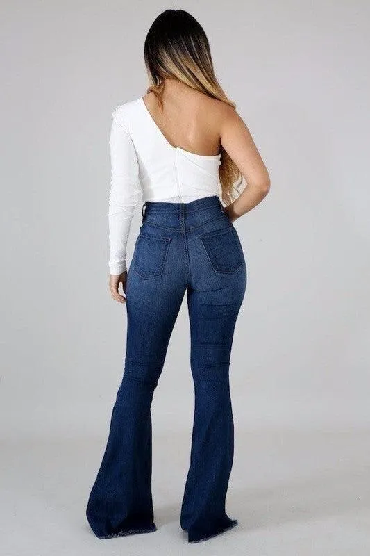 Skylar Flare Jean In Dark Wash