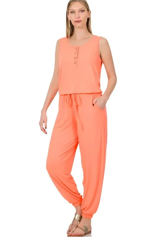 Sleeveless Jogger Jumpsuit