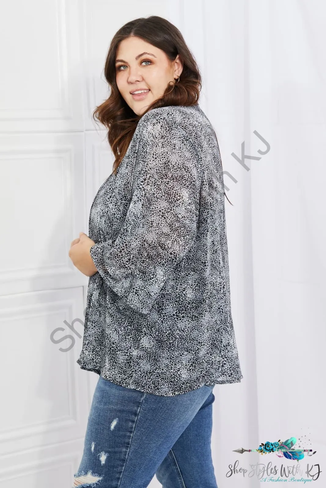 Snake Print Chiffon Kimono