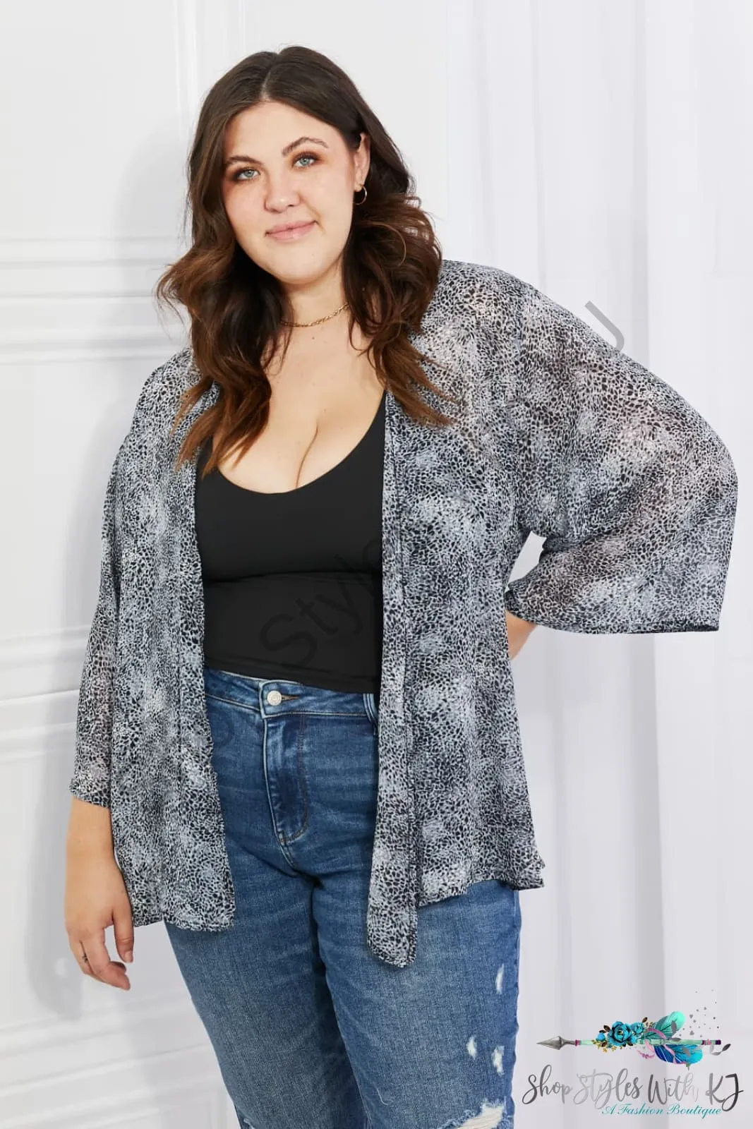 Snake Print Chiffon Kimono