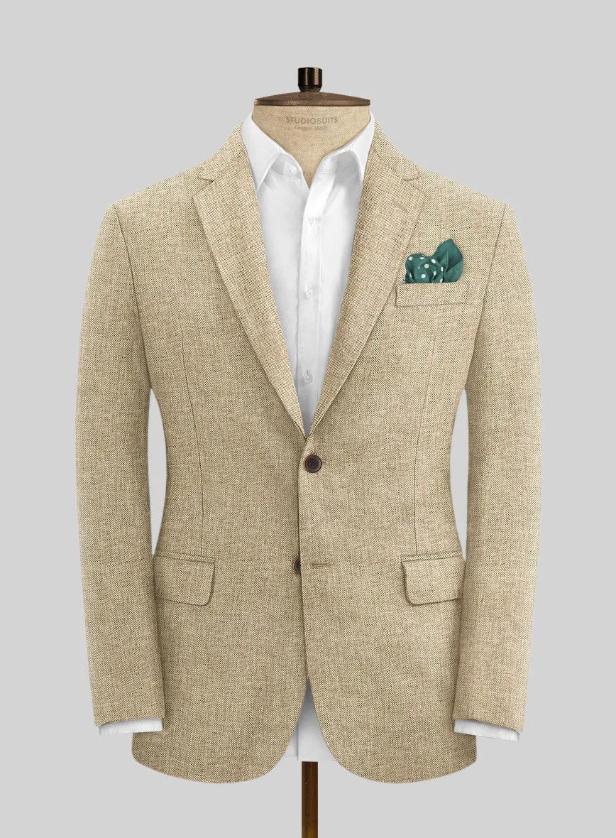 Solbiati Herringbone Beige Linen Jacket