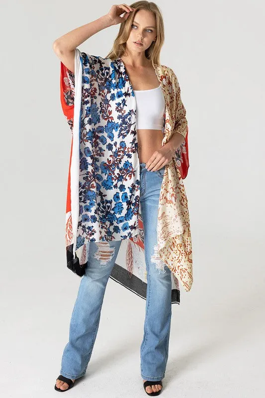 Standing Out in a Crowd 100% Viscose Kimono