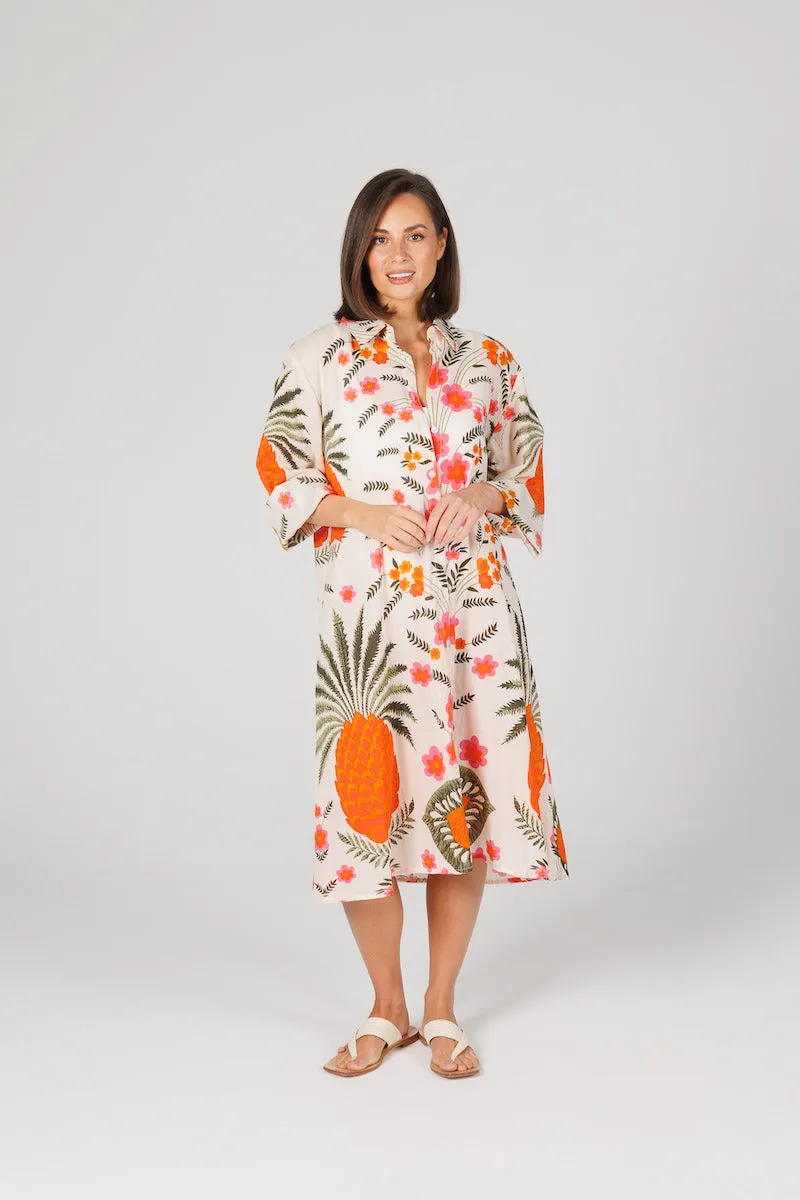 Stella Shirt Dress, Pineapple