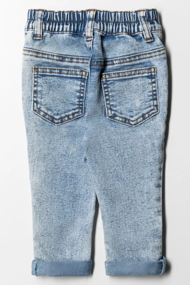 Styled Denim With Abrasions