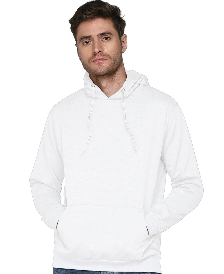 SXV Solid Plain Sweatshirt Hoodie for Men and Women (White)