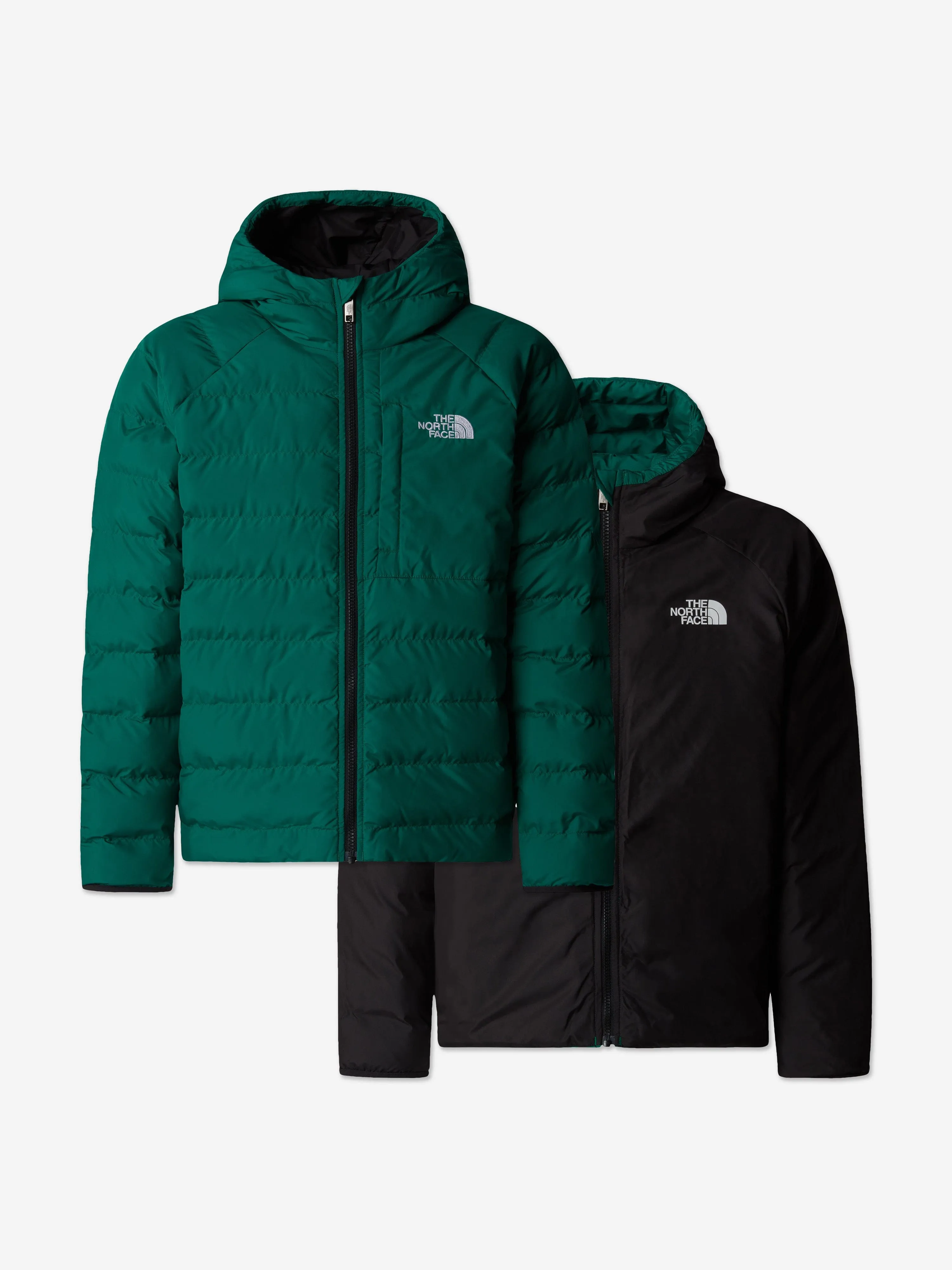 The North Face Boys Reversible Perrito Hooded Jacket in Green