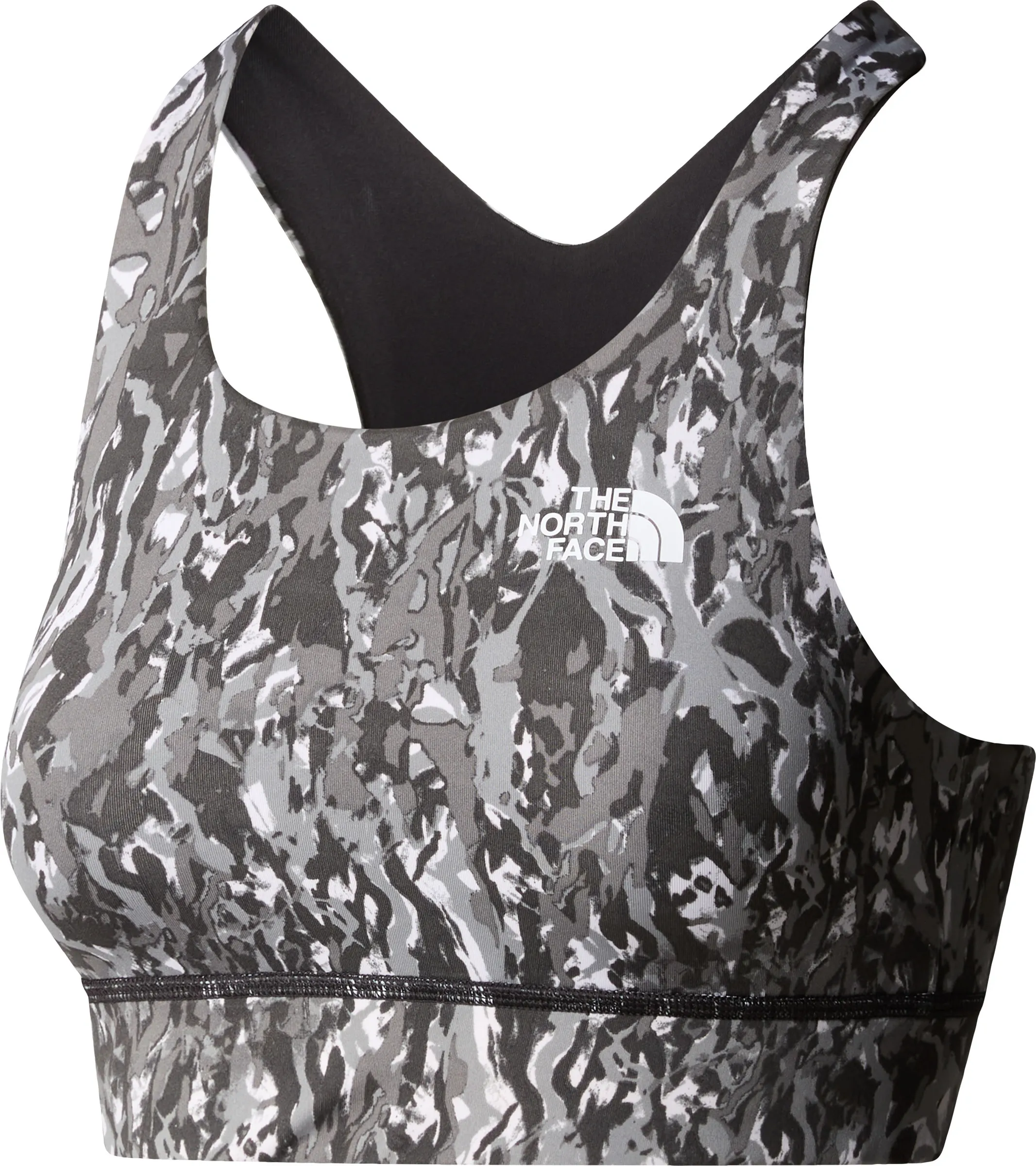 The North Face Women&#x27;s Flex Printed Bra Asphalt Grey Abstract Lightning Print | Buy The North Face Women&#x27;s Flex Printed Bra Asphalt Grey Abstract Lightning Print here | Outnorth