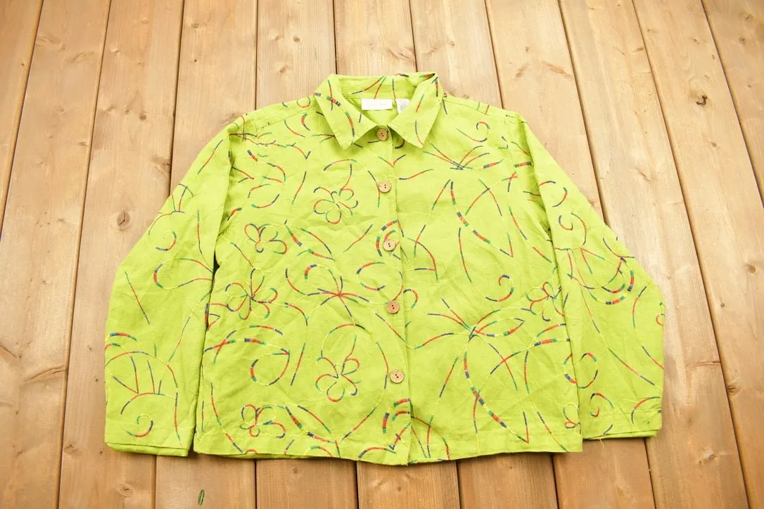 Vintage 1990s Studio Works Abstract Pattern Button Up Jacket