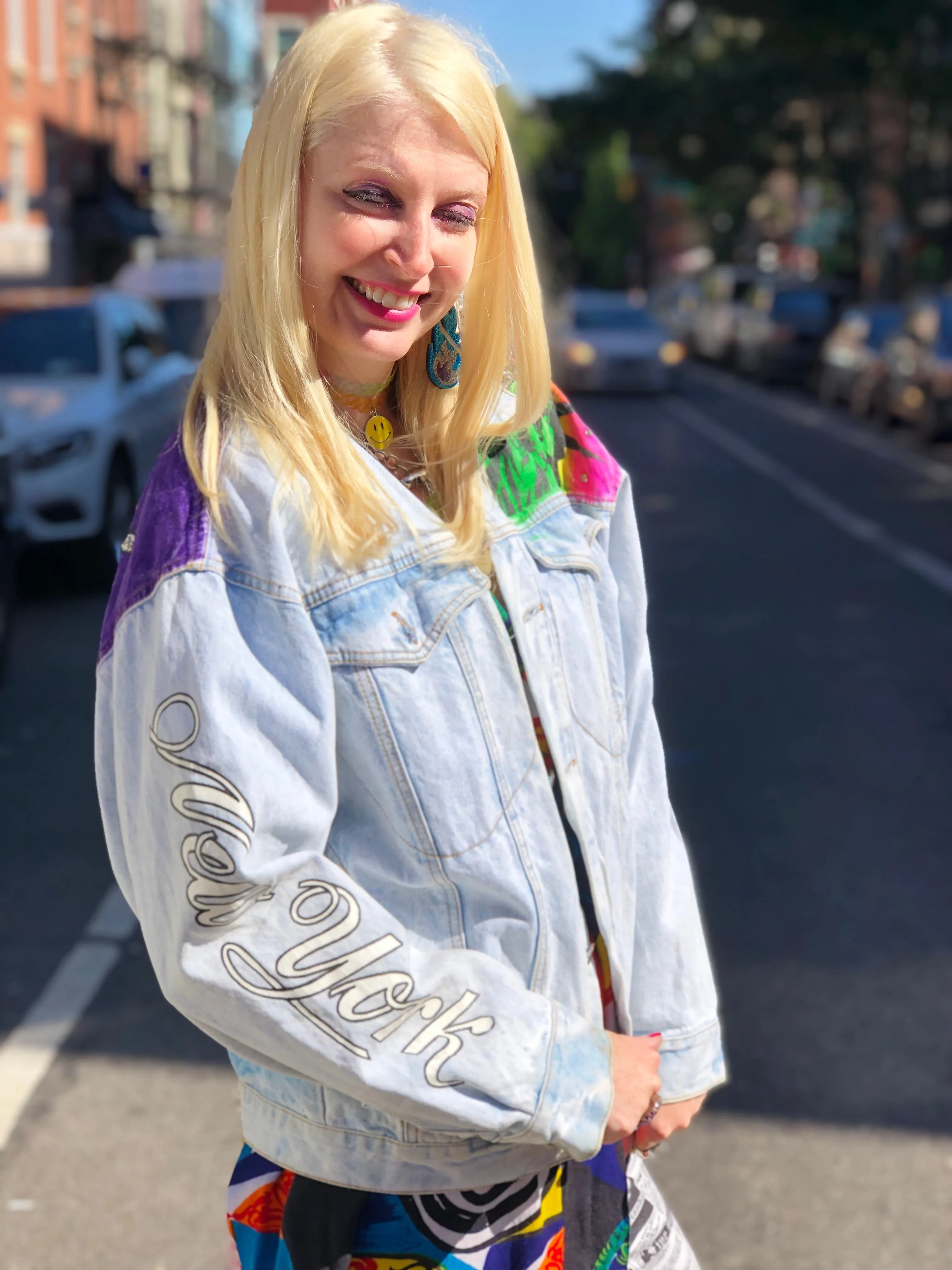 Vintage 80s New York Bedazzled Jean Jacket