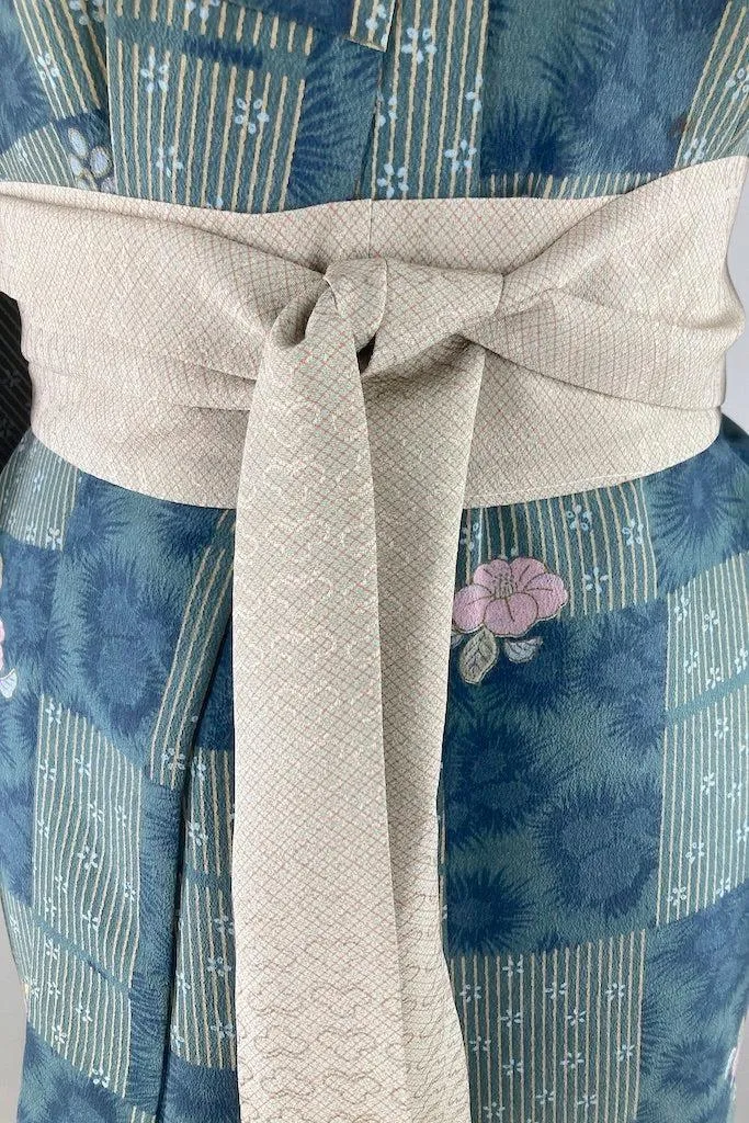 Vintage Blue & Lavender Floral Kimono