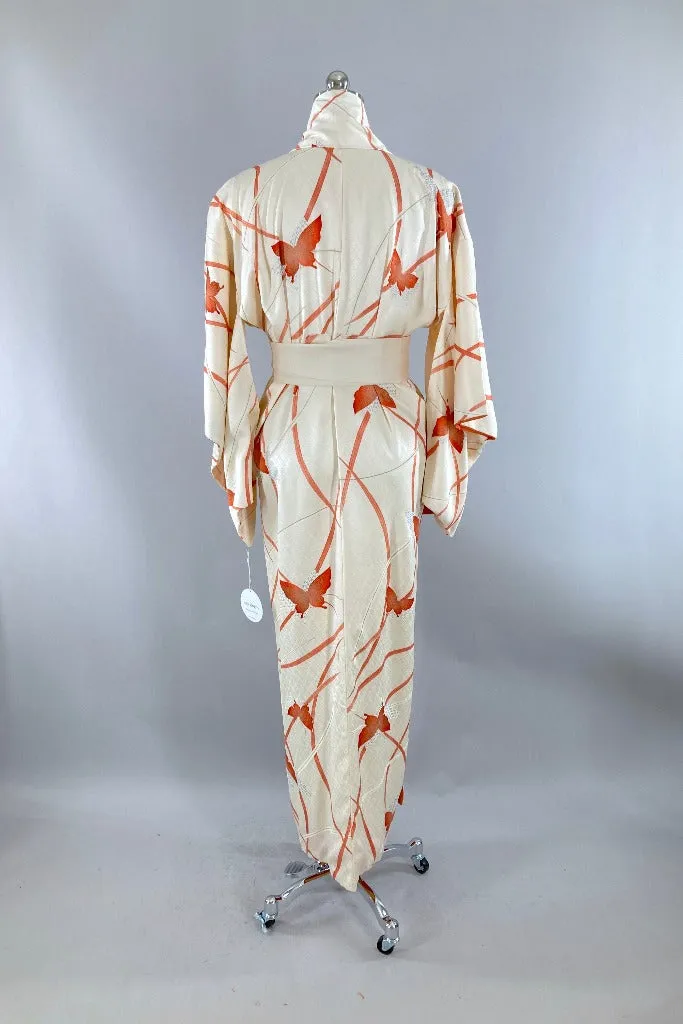 Vintage Silk Butterflies Kimono