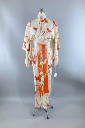 Vintage Silk Butterflies Kimono