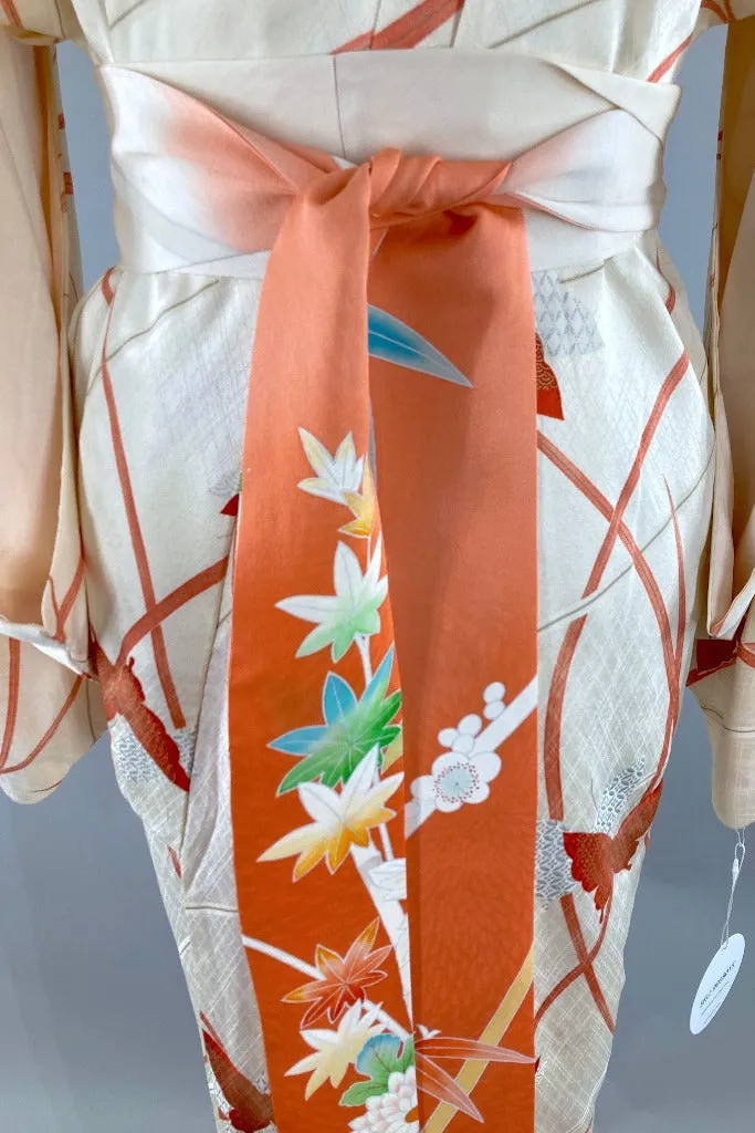 Vintage Silk Butterflies Kimono