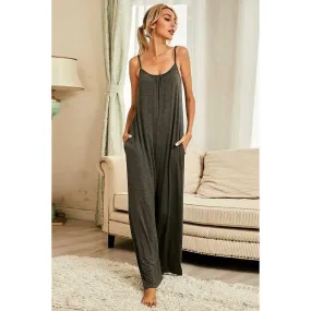 Wide Leg Cami Jumpsuit With Pocket