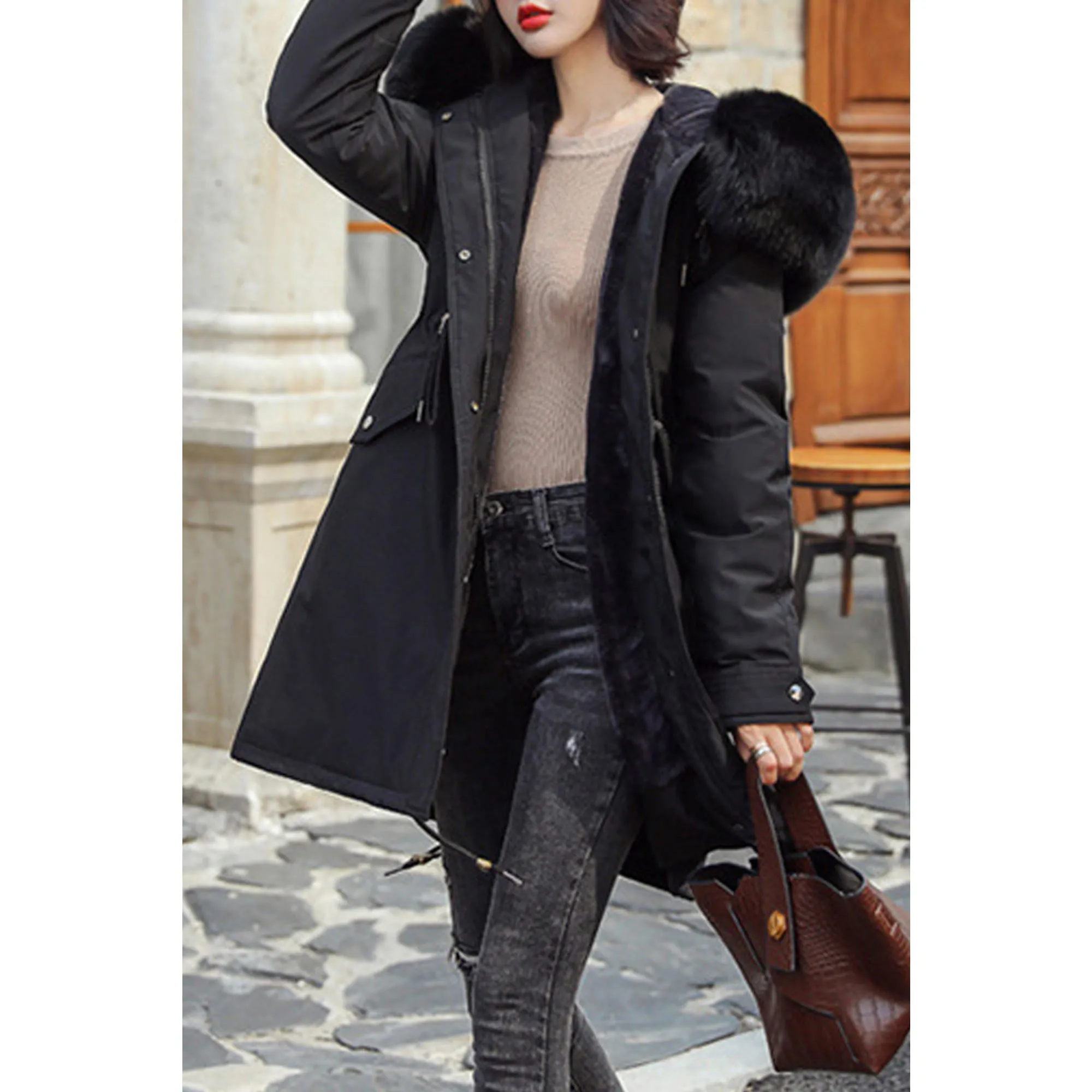 Women Loose Fit Big Pocket Winter Padded Jacket - WJC23445