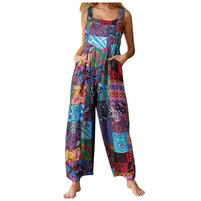 Women Printed Rompers Jumpsuit