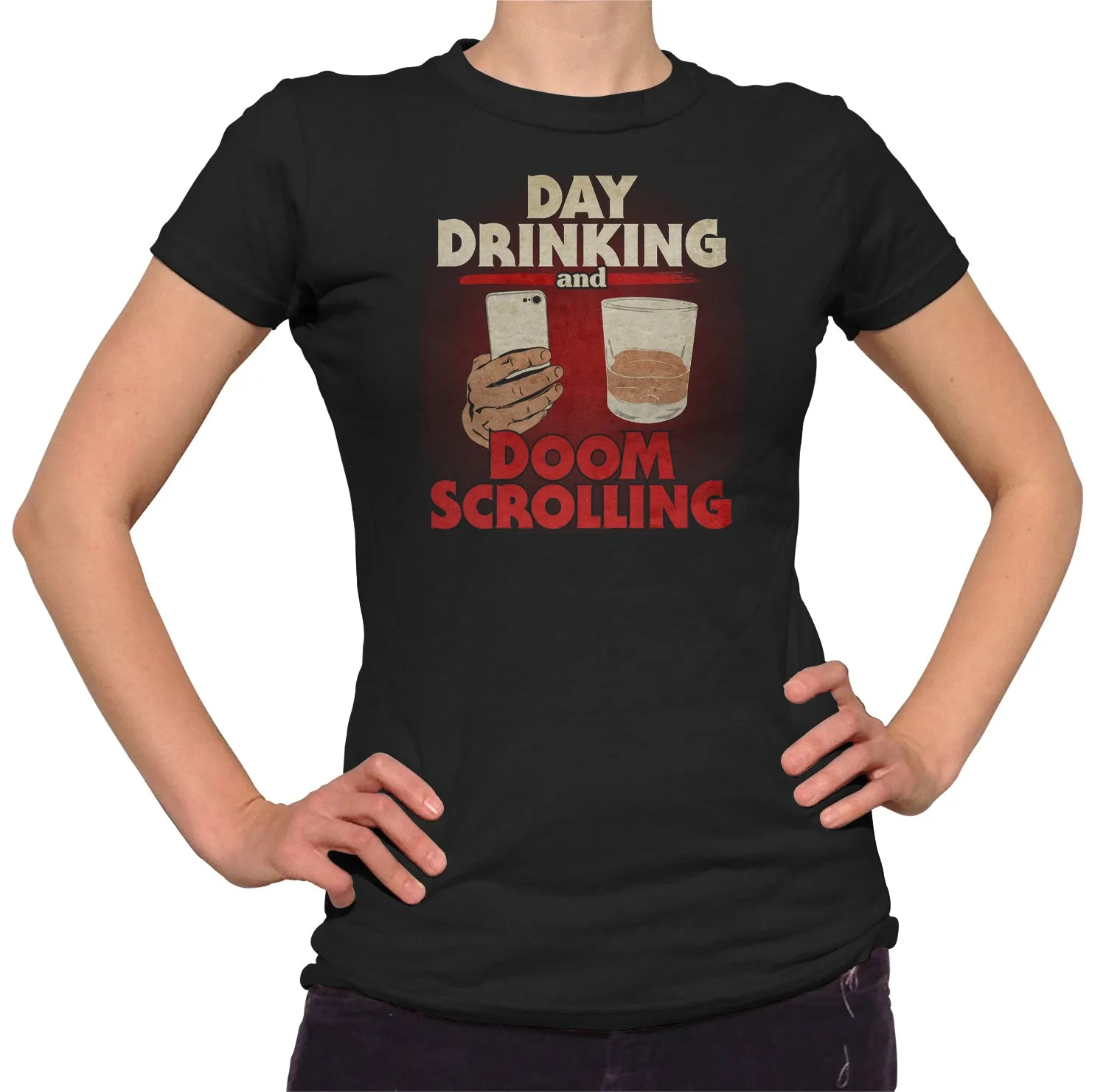 Women's Day Drinking and Doom Scrolling T-Shirt