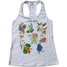 Women's Fleur Fatale Toxic Botanical Chart Racerback Tank Top