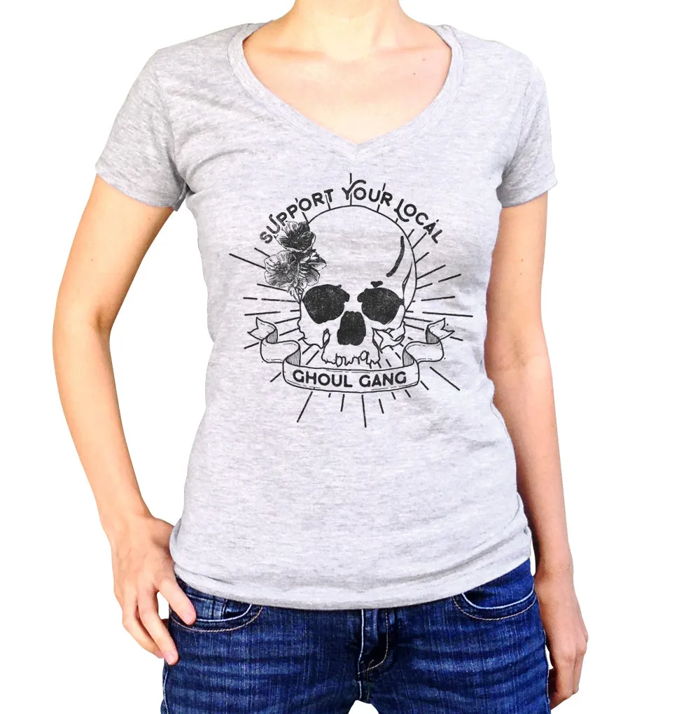 Women's Support Your Local Ghoul Gang Vneck T-Shirt