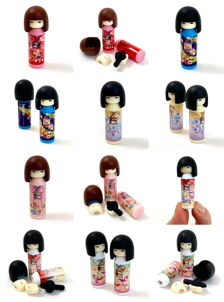 X 38003 Iwako Kokeshi Japanese Doll Eraser-DISCONTINUED