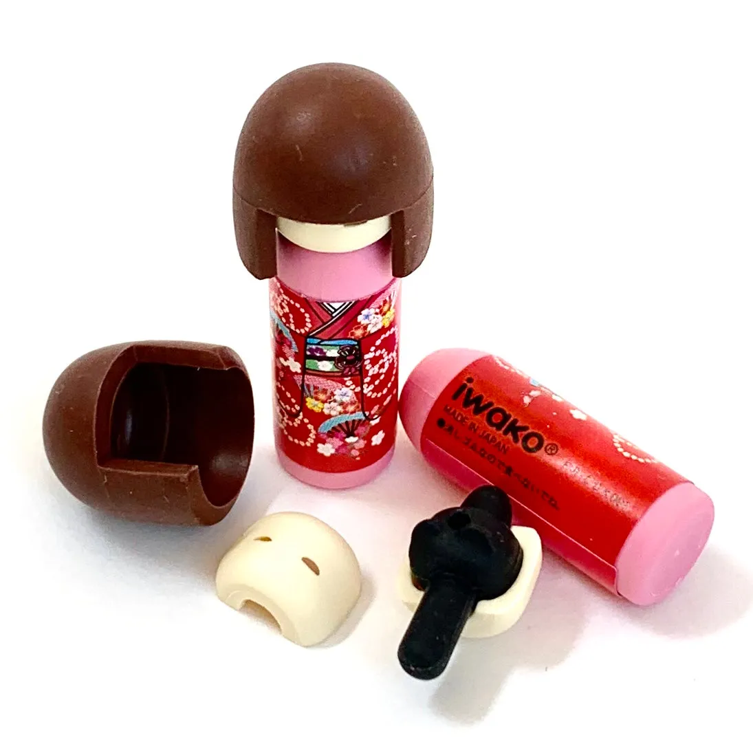 X 38003 Iwako Kokeshi Japanese Doll Eraser-DISCONTINUED