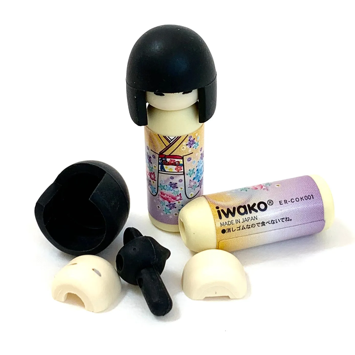 X 38003 Iwako Kokeshi Japanese Doll Eraser-DISCONTINUED