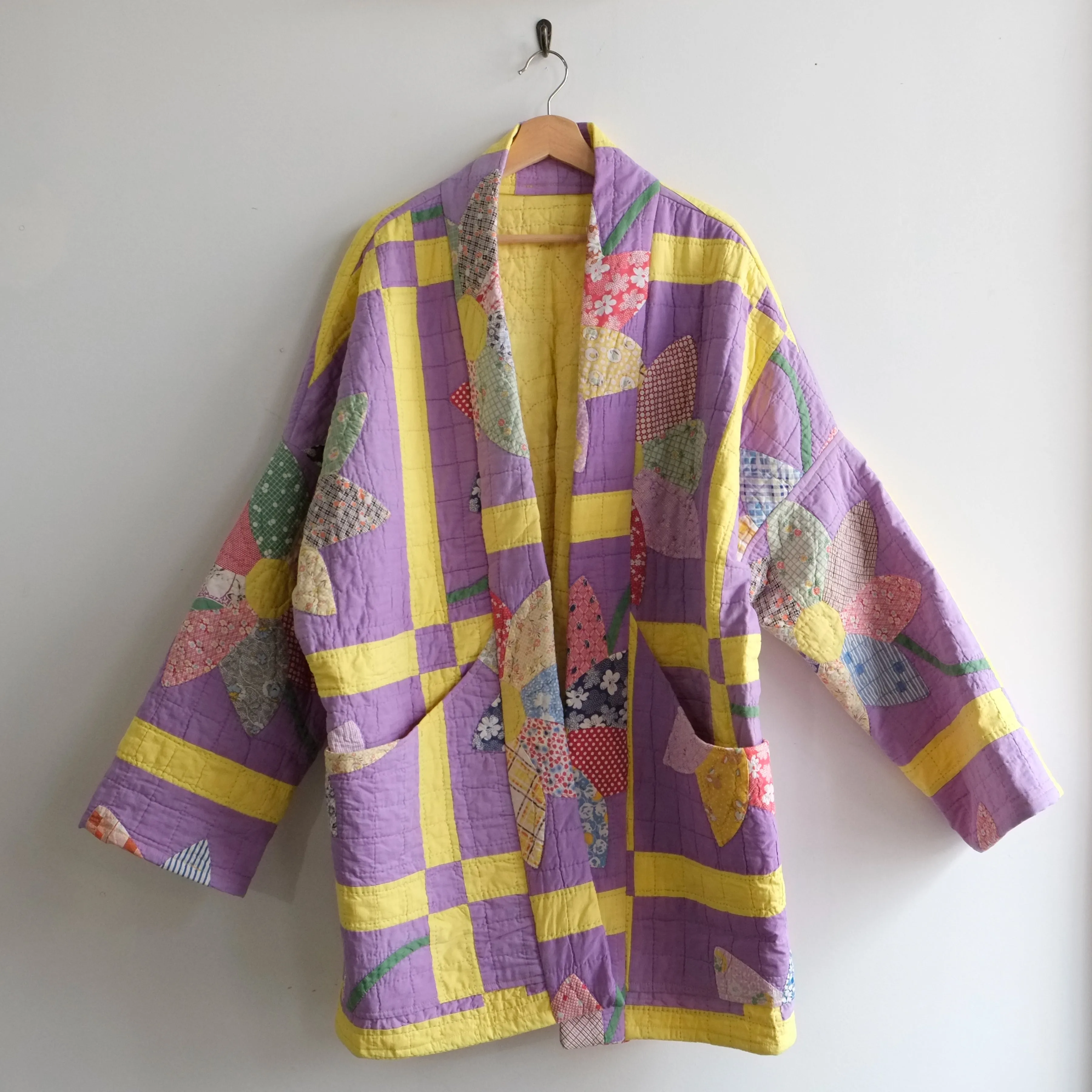 XXL Purple and Yellow with Large Flowers Faith Jacket LL003